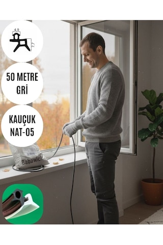 Saf Kauçuk Nat-05 Kapı Pencere Fitili 50 Metre Gri Tamirat Contası Kaliteli Ve Uzun Ömürlü Diğer