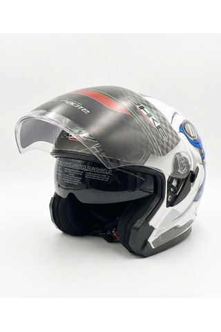 Kc-çenesiz Vizörlü Yazlık Kask Kc528-1 Panda M E Belgeli Beyaz