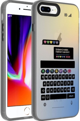 Apple Uyumlu iPhone 8 Kılıf Desenli Zore Dragon Sert Kapak Klavye