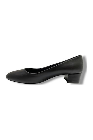 C-shoes Tr30-25 Deri Oval Burun Kalın Topuklu Kadın Ayakkabı 41-42 Siyah