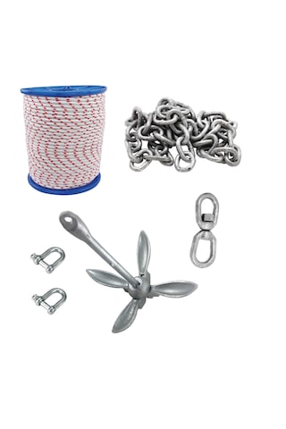 Tekne Çapa Seti. 6 Kg. Tekne Ve Bot Çapası. Kombine Hazır Set