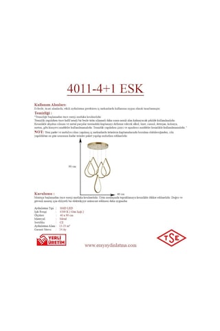 Eray Aydınlatma 4011-5 Y Eskitme Led Avize