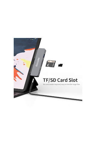 Wezone Type-c Geliştirme Ünitesi 7-1, Usb3.0+hdmı+tf/sd Kart Okuyucu+ses Portu, 5gbps Aktarım Hızı, Aluminyum Gövde, Gri