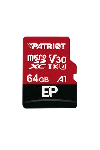 Patriot Ep Series 64gb Microsdxc V30 A1 U3 Class 10 Hafıza Kartı + Sd Adaptör Pef64gep31mcx