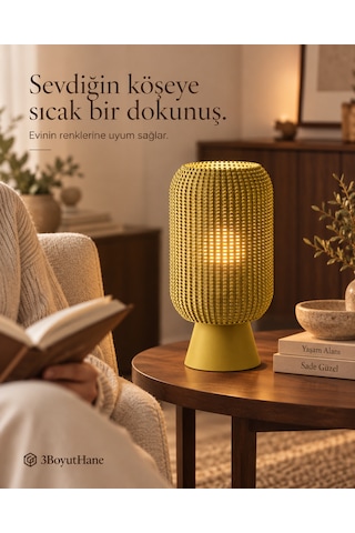 Modern Dekoratif Masa Lambası Salon Ve Yatak Odası İçin Abajur, 10 Renk Seçeneği, E14 Led Uyumlu Gold