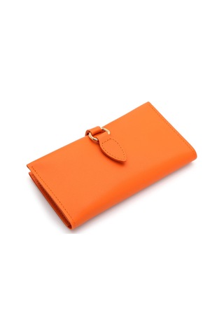 Yumuşak Suni Deri Fermuar Bölmeli Trend Kadın Cüzdan - Prs-eylül-turuncu Turuncu