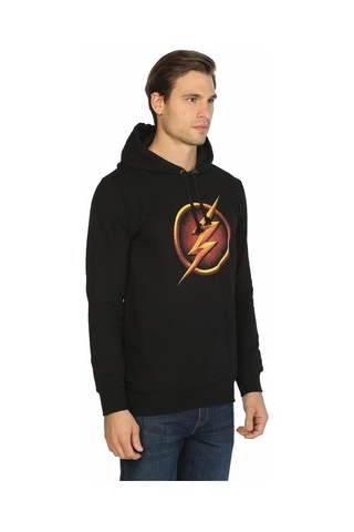 Bant Giyim - Flash Siyah Kapüşonlu Erkek Sweatshirt Hoodie