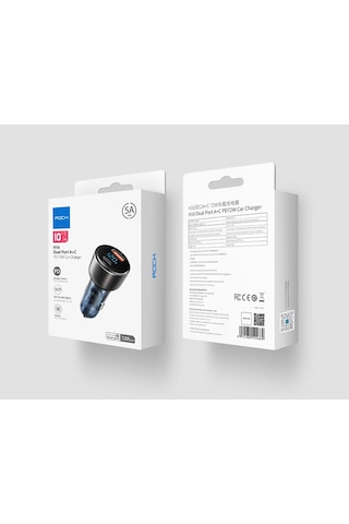 Rock H16 72W PD Dijital Ekranlı Hızlı Araç Şarj Cihazı