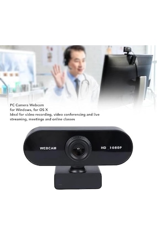 Webcam  Hd 1080p Konferans Kamera Dahili Mikrofon Görüntülü Sohbet Yayın Kamerası Hd Video