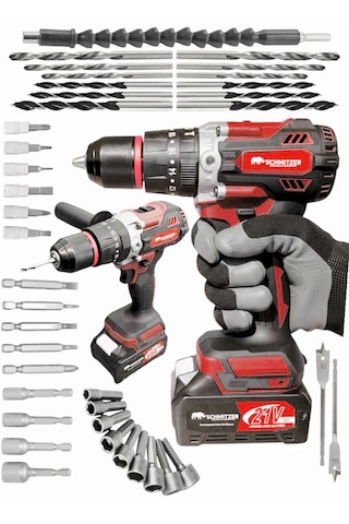 Schmıtzer 4lüset-k Pro 21v 40 Parça Şarjlı Akülü 3 Modlu Hilti Matkap Somun Sıkma Sökme Taşlama