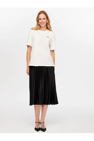 Faik Sönmez Taş Kalp Nakışlı Kadın T-shirt W26tsh094 Ekru