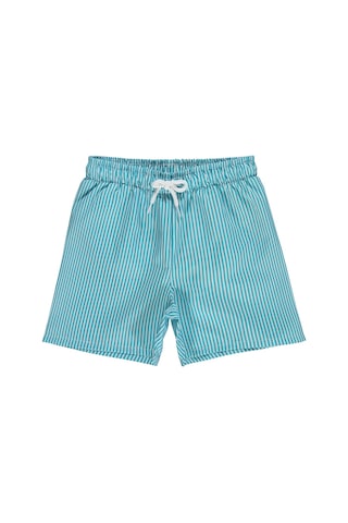 Civil Boys Çizgili 6-9 Yaş Deniz Şort - Yeşil Mint Yeşili