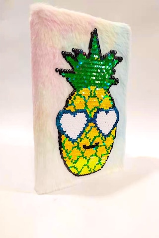 Yaz Aşkı Ananas Tasarım Papirüs Yapraklı Pelüş Defter
