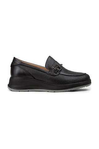 Deery Kadın Hakiki Deri Siyah Dolgu Topuk Loafer - N0277zsyhc01