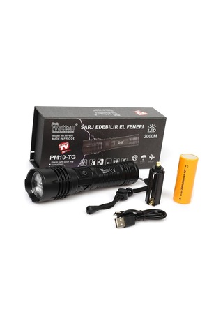 Uzun Menzilli 3000 Lümen Led Fener Yüksek Parlaklık Güçlü Aydınlatma Wt-600 Evimdeyokyok