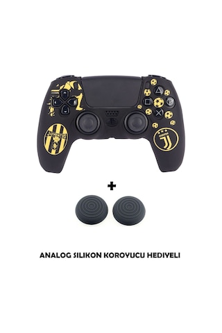 Ps5 Dualsense Futbol Takımı Temalı Koruyucu Silikon Kılıf + Analog Silikon Koruyucu Juventus
