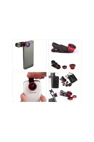 Balık Gözü Lens Fisheye Wide Makro Geniş Açılı Yakın Açılı Telefon Lensi Her Telefona Uyumlu Siyah