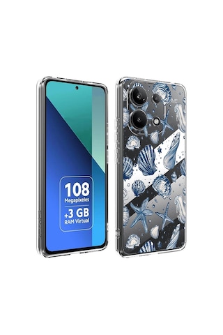 Ceptecepnet İnfinix Hot 40i İle Uyumlu Özel Tasarım Baskılı Kamera Korumalı Şeffaf Telefon Kılıfı 5