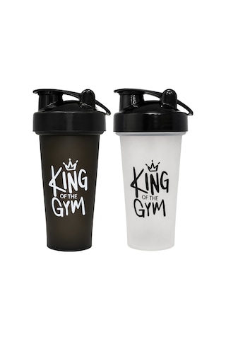 King Of The Gym Shaker 650 Ml Ölçekli Ve Sızdırmaz Kapaklı Protein Shaker 2'li Set Siyah+şeffaf Siyah-şeffaf