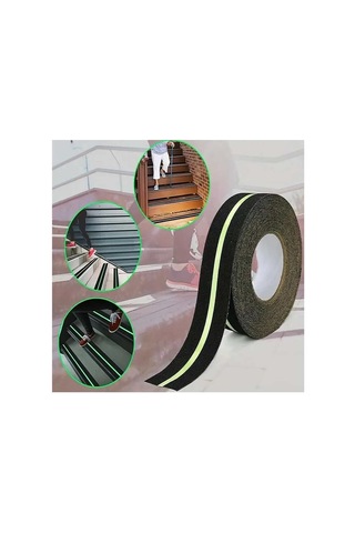 Fosforlu Kaydırmaz Merdiven Bandı 50mm X 25mt Yeşil Fotolümenli Gece Parlayan Kaymaz Bant