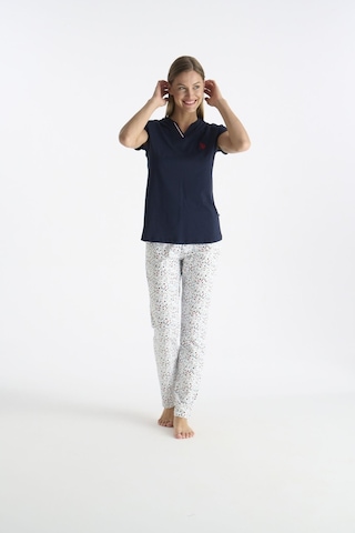 U.S. Polo Assn. U.s Polo Assn. 20235 Kadın Kısa Kollu V Yakalı Pijama Takımı-lacivert