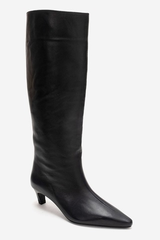 Luvishoes Corvel Siyah Cilt Hakiki Deri Kadın Topuklu Çizme