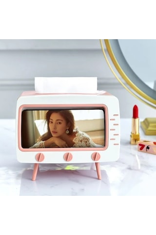 Mavi-çok Fonksiyonlu Tv Şekli Doku Kutusu Cep Telefonu Tutucu Masaüstü Dekorasyon Mutfak Peçetelik Oturma Odası Çeşitli Eşyalar Organizatör