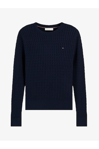 Tommy Hilfiger Co Cable Fıne Gg C-nk Ls Sweater Kadın Mavi Kazak - Ww0ww44993