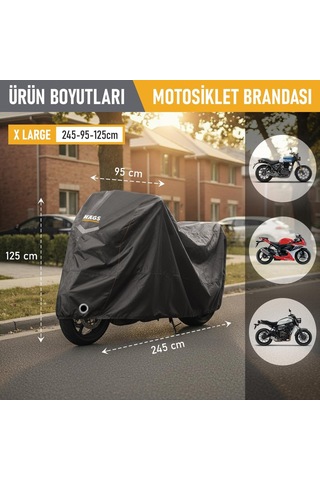 Motosiklet Brandası, Motor Kılıfı, Örtüsü Dış Mekan Motosiklet Örtüsü Su Geçirmez, Rüzgar, Toz Geçirmez,