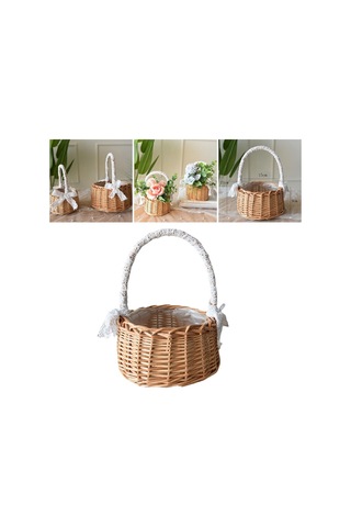 Suntek Magideal Rustik El Yapımı Rattan Depolama Sepeti Düğün M