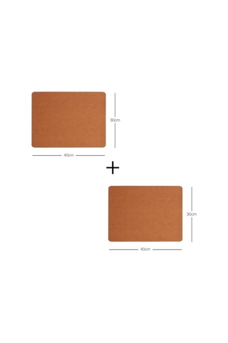 Ocean Home Textile 2'li Taba Renk Deri Amerikan Servis 40 X 30 Cm Genel