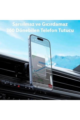 Hoco H46 Klima Havalandırma Bölmesi Magsafe Manyetik Araç İçi Telefon Tutucu- 5775 Siyah