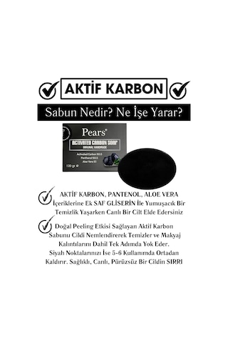 Pears Gliserinli Aktif Karbon Sabunu 120 G