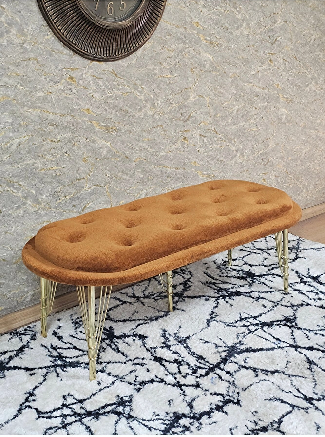 Ufo Oturak Bench - Gold Kaplama Telli Ayak - Oturak - Bench - Puf Çok Renkli