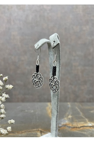 Aşk Düğümü Kazaziye Örme Gümüş Küpe Iki Sıralı - 07