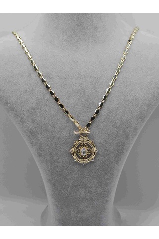 14k Mikron Altın Rodyum Kaplama Fortune Kolye Altın