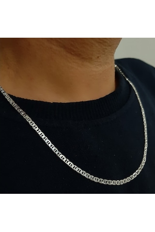 925 Ayar Gümüş Barlı Model Zincir Kolye (524036551)