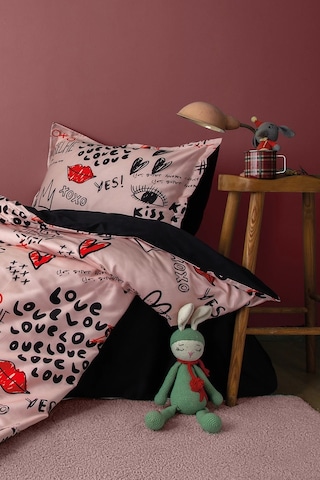 Xoxo 210 Tc 83 Tel Dijital Pamuk Saten Tek Kişilik Nevresim Takımı Çok Renkli