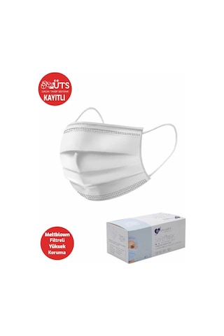 Melantis Medikal 3 Katlı Telli Meltblownlu Cerrahi Maske Beyaz 3 x 50'li