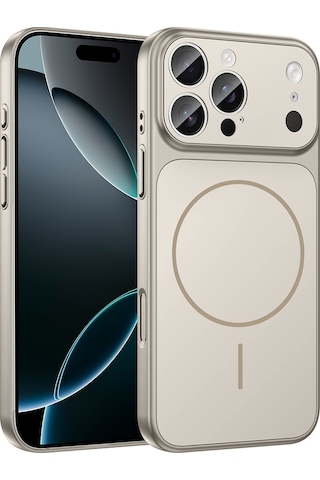 Zore Apple Uyumlu iPhone 14 Pro Kılıf Msra M-safe Şarj Özellikli Kamera Korumalı Formen Kapak - Gri Gri
