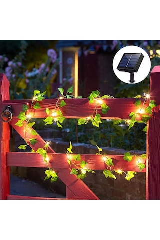 MİGHTY 10 M 100 LED SARMAŞIK YAPRAKLI YILBAŞI GÜNEŞ ENERJİLİ BAHÇ