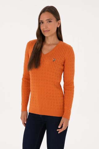 U.S. Polo Assn. Kadın Bakır V Yaka Basic Kazak 50307700-VR182