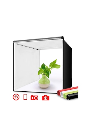LED Işıklı 40 x 40 CM Profesyonel Fotoğraf Ürün Çekim Çadırı
