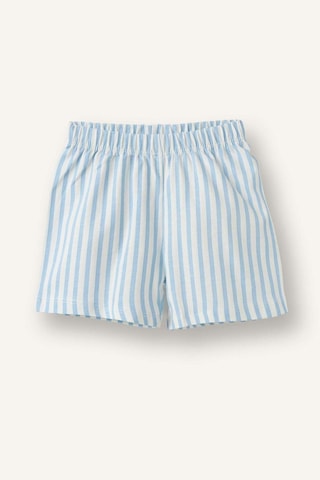 Defacto Çizgili Kısa Kollu Üst Şort Alt 2li Pijama Takımı Erkek Bebek H4033a526hsbe316 Mavi-be316