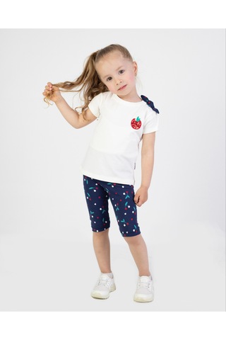 Harika Kids Kız Bebek Kaprili Kısa Kollu Apolet Baskılı Yazlık Basic Alt-üst Takım 6-24 Ay 001