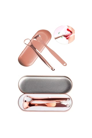 Kutulu Bakır Dil Sıyırıcı 2'li