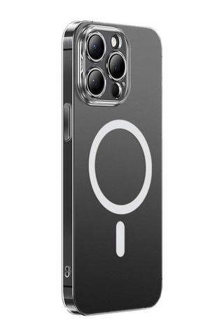Zore Apple Uyumlu iPhone 14 Pro Max Kılıf Magsafe Şarj Özellikli Toz Önleyici Msra Helo Kapak-şeffaf Şeffaf