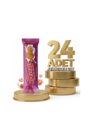 Afia Çilek Kremalı Sandviç Bisküvi 24x60 Gr