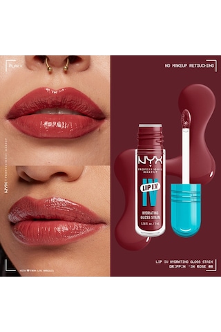 Nyx Lıp I.v. Vitamin İçeren Parlatıcı + Tint - 08 Drippin' In Ros 08