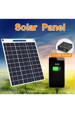 Xuweiwei 1 Adet 10w Polikristal Silikon Güneş Paneli Monokristal 3w Taşınabilir Enerji Şarj Cihazı Usb Kablosuz Araç Seyahat Telefon Tablet Fan